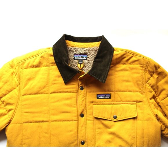 Patagonia Isthmus Quilted Shirt Jacket / Large / Buckwheat Gold Fleece Lined - Picture 8 of 13